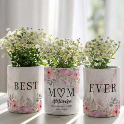 Σετ 3 Κασπώ Προσωποποιημένα με Σχέδιο Best Mom Ever