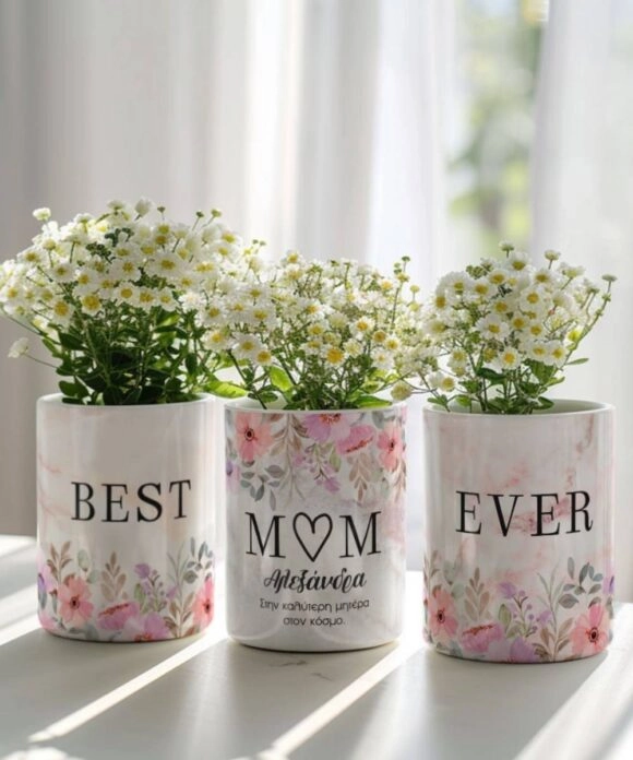 Σετ 3 Κασπώ Προσωποποιημένα με Σχέδιο Best Mom Ever