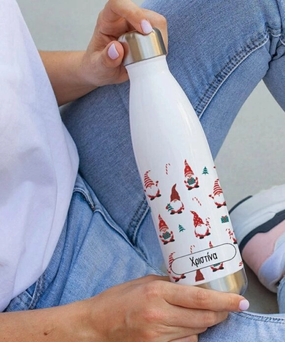 Χριστουγεννιάτικο Μπουκάλι Θερμός 500ml Santa Pattern