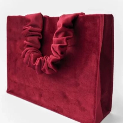 Χειροποίητη Τσάντα χειρός Scrunchie Twist it σε κόκκινο χρώμα