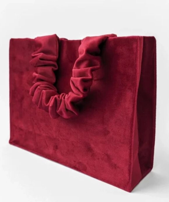 Χειροποίητη Τσάντα χειρός Scrunchie Twist it σε κόκκινο χρώμα