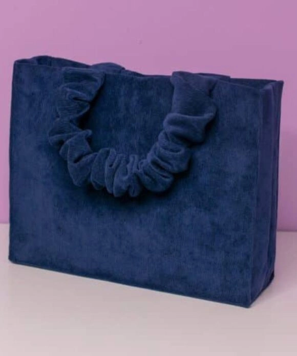 Χειροποίητη Τσάντα χειρός Scrunchie Twist it σε μπλε χρώμα