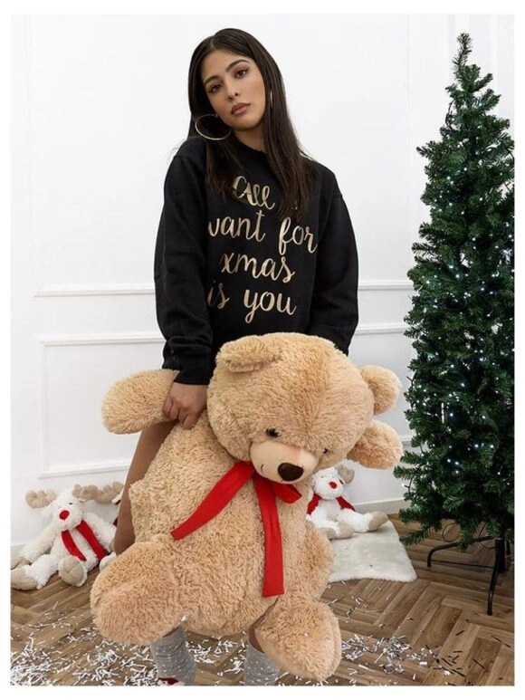 Χριστουγεννιάτικη Φούτερ Γυναικείο All I Want For Xmas σε μαύρο χρώμα
