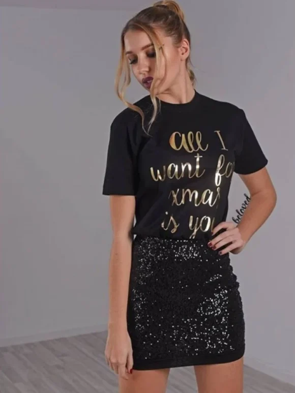 Χριστουγεννιάτικη Μπλούζα All I Want For Xmas Μαύρο