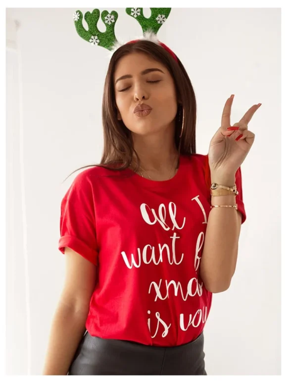 Χριστουγεννιάτικη Μπλούζα All I Want For Xmas σε κόκκινο χρώμα
