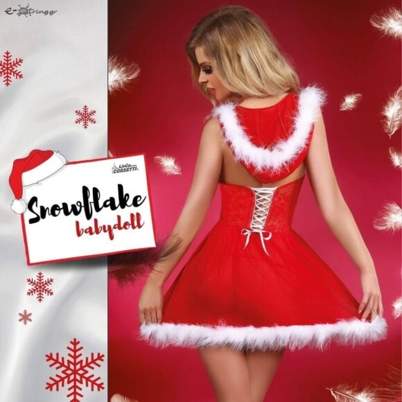 Χριστουγεννιάτικη Στολή Γυναικεία Babydoll Livco Snowflake