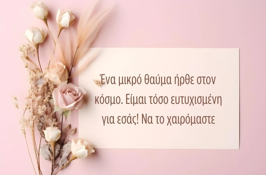 Ενα μικρό θαύμα ήρθε στον κόσμο. Είμαι τόσο ευτυχισμένη για εσάς. Να το χαιρόμαστε