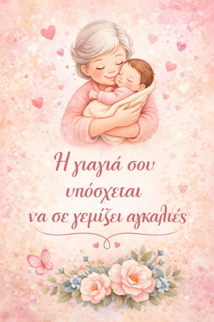 Ευχές για νεογέννητο από γιαγιά, Η γιαγιά σου υπόσχεται να σε γεμίζει αγκαλιές