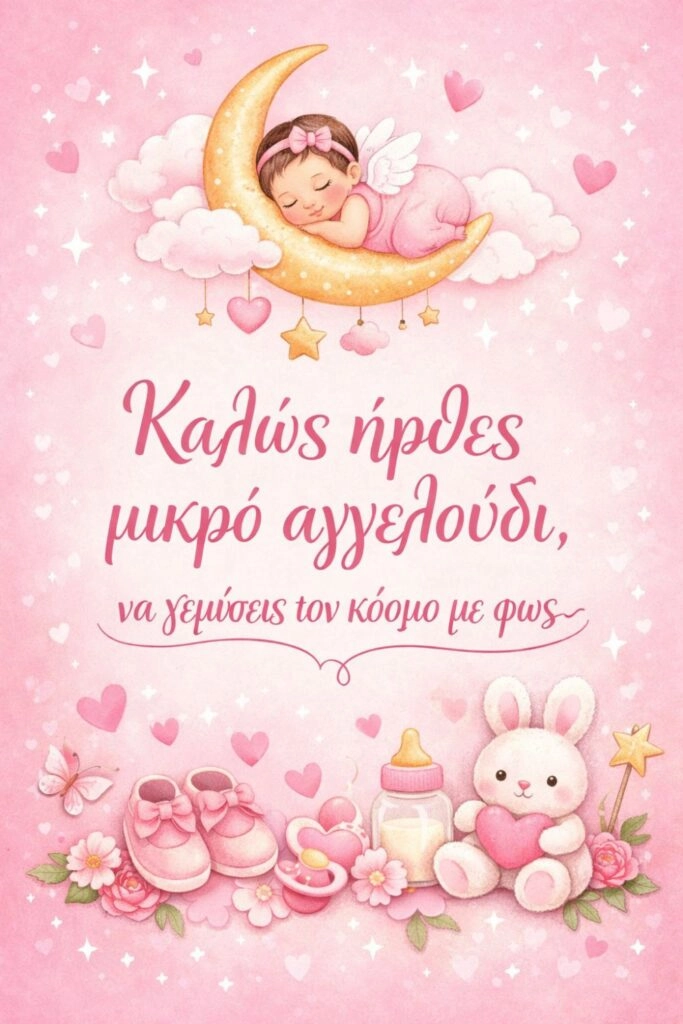 Ευχές για νεογέννητο κορίτσι, Καλώς ήρθες μικρό αγγελούδι