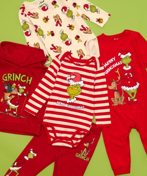 Χριστουγεννιάτικο Βρεφικό Κορμάκι Grinch Κόκκινο