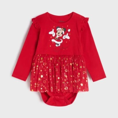 Χριστουγεννιάτικο Βρεφικό Κορμάκι Minni Mouse Κόκκινο