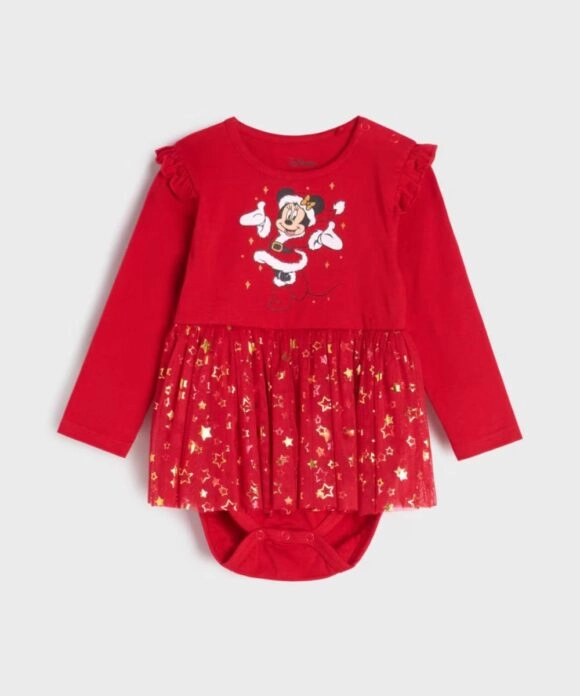 Χριστουγεννιάτικο Βρεφικό Κορμάκι Minni Mouse Κόκκινο