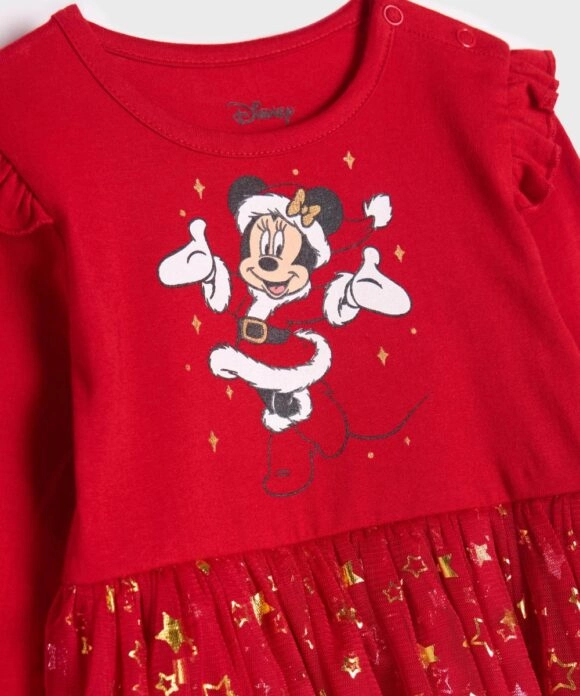 Χριστουγεννιάτικο Βρεφικό Κορμάκι Minni Mouse Κόκκινο