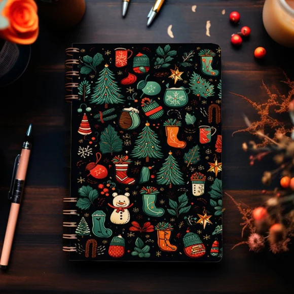 Ημερολόγιο Ατζέντα με ξύλινο εξώφυλλο Christmas