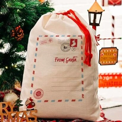 Χριστουγεννιάτικος Σάκος Δώρων με σχέδιο Letter to Santa