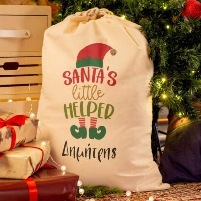 Χριστουγεννιάτικος Σάκος Δώρων με όνομα Little Helper