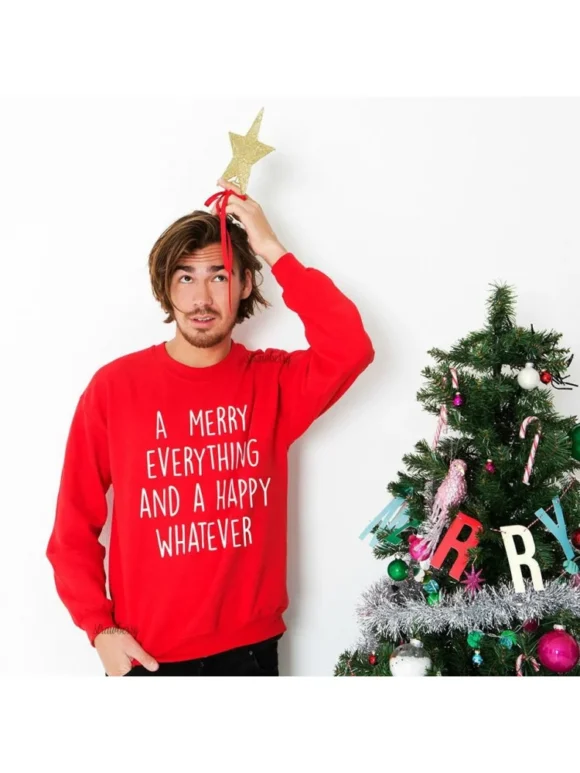Χριστουγεννιάτικo Φούτερ Σετ για Ζευγάρι Xmas σε κόκκινο χρώμα