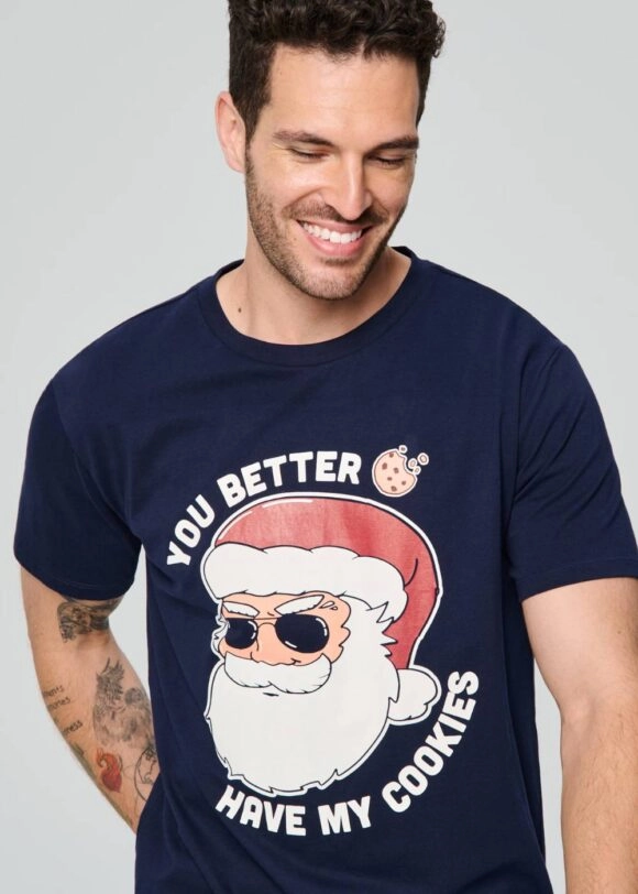 Χριστουγεννιάτικες Ανδρικές πιτζάμες Santa Cookies