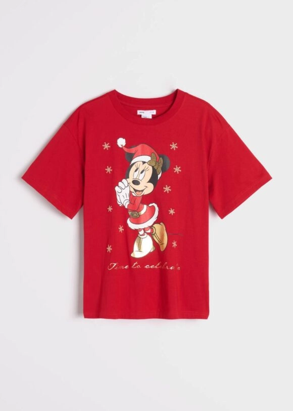 Χριστουγεννιάτικο Τ-Shirt Γυναικείο Disney Κόκκινο