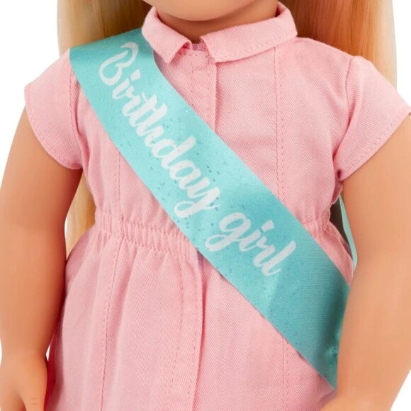 Our Generation Κούκλα Brenna With Pink Dress Birthday Girl