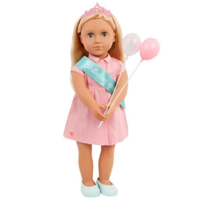 Our Generation Κούκλα Brenna With Pink Dress Birthday Girl