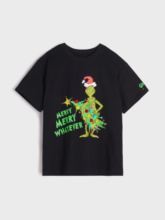 Χριστουγεννιάτικο T-Shirt Γυναικείο Grinch Μαύρο