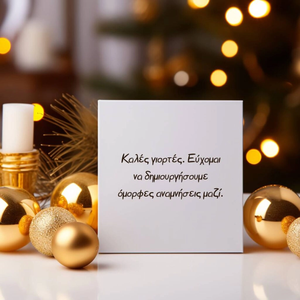 Καλές γιορτές. Εύχομαι να δημιουργήσουμε όμορφες αναμνήσεις μαζί.