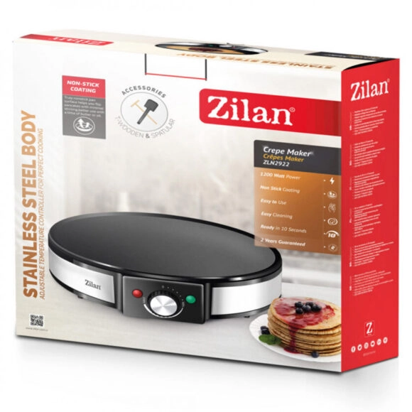 Κρεπιέρα από ανοξείδωτο χάλυβα Zilan ZLN2922 30cm 1200W
