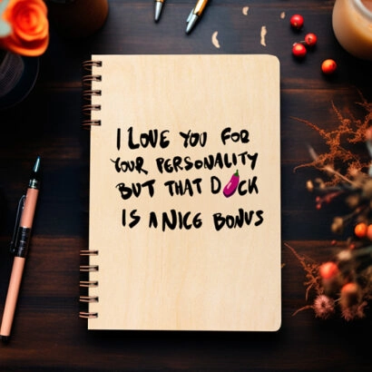 Ξύλινο Ημερολόγιο Ατζέντα I Love you for your Personality