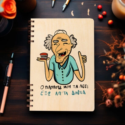 Ξύλινη Ατζέντα "Έξω απο τα δόντια"