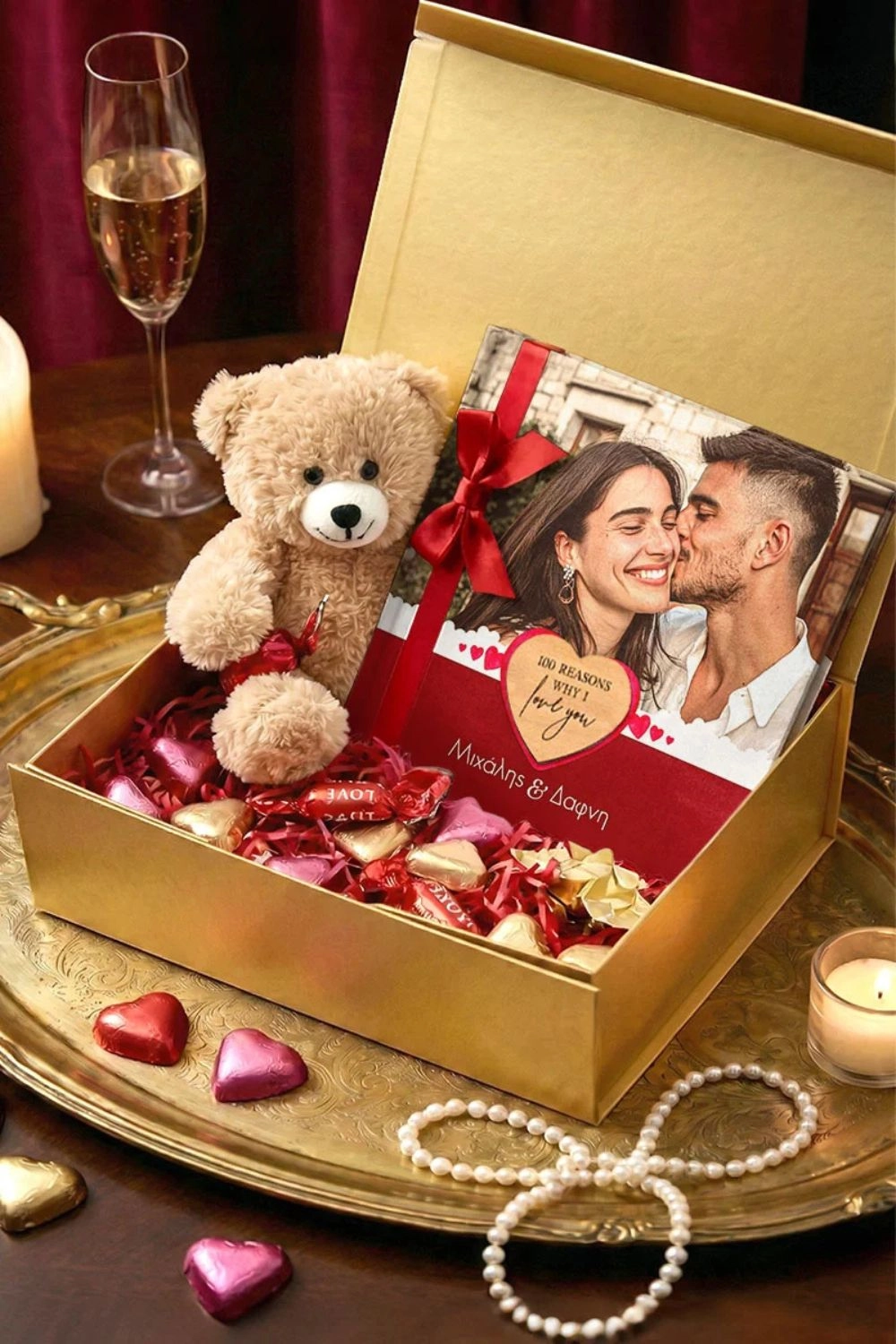 Deluxe Love Kit με Photobook, Αρκουδάκι, Γλυκά & Μπαλόνια