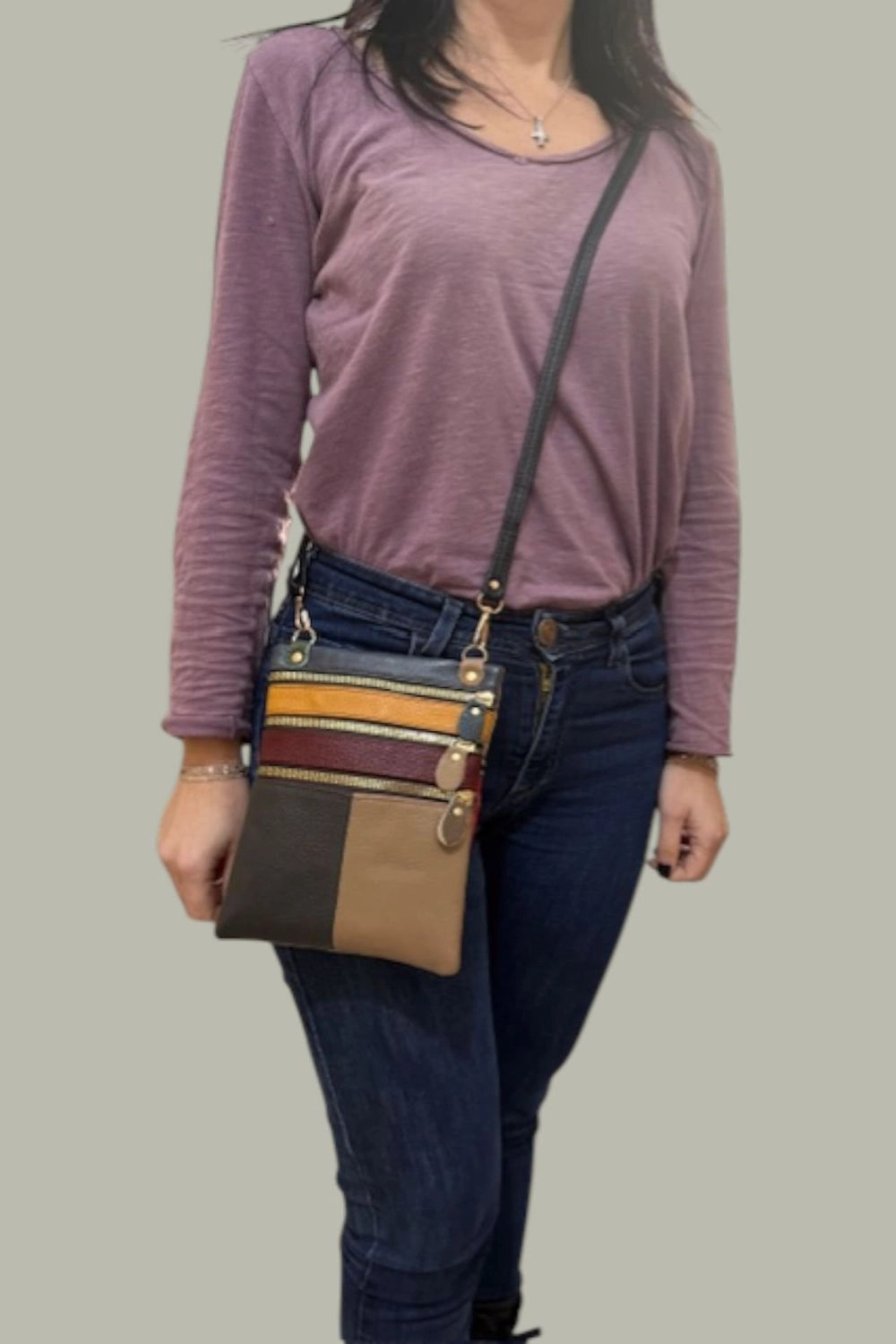 Γυναικεία τσάντα χιαστί πολύχρωμη