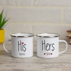 Σετ Κούπες για ζευγάρια Eμαγιέ His & Her