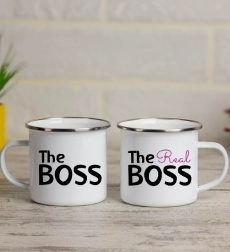 Σετ Κούπες για ζευγάρια Eμαγιέ The Real Boss