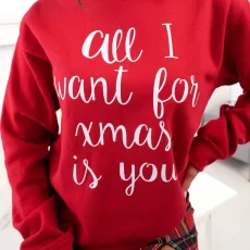 Χριστουγεννιάτικο Φούτερ All I Want For Xmas Κόκκινο