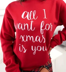 Χριστουγεννιάτικο Φούτερ All I Want For Xmas Κόκκινο