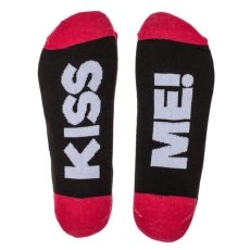 Αστείες Κάλτσες Kiss Me Μαύρο/Κόκκινο