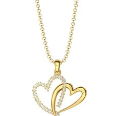 Κολιέ με καρδιές Swarovski απο ασήμι 925 επιχρυσωμένο