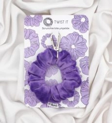 Xειροποίητο Scrunchie Bite Μπρελόκ Late Night Μωβ