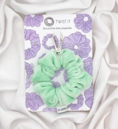 Xειροποίητο Scrunchie Bite Μπρελόκ Mint Πράσινο
