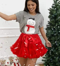Χριστουγεννιάτικη Μπλούζα Mrs. Snowman Γκρι