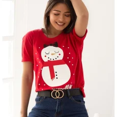 Χριστουγεννιάτικη Μπλούζα Mrs. Snowman Κόκκινο