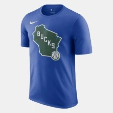 Ανδρικό T-Shirt Nike Milwaukee Bucks Essential Μπλε