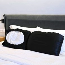 Σατέν Μαξιλαροθήκη Διπλής Όψεως 50×70 Μαύρη