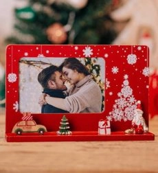 Χριστουγεννιάτικη Ξύλινη κορνίζα Red Christmas