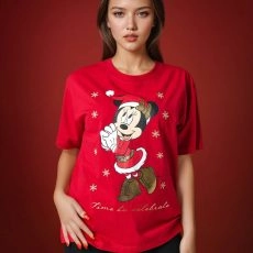 Χριστουγεννιάτικο Τ-Shirt Γυναικείο Disney Κόκκινο