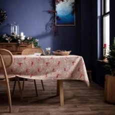 Χριστουγεννιάτικο Τραπεζομάντηλο Gofis Home Μπέζ Κόκκινο