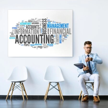 Πινακας σε καμβά ACCOUNTING TYPOGRAPHY - Οικονομια και Επιχειρηματικοτητα