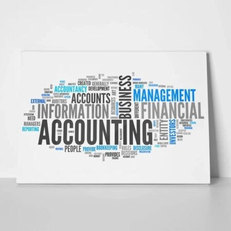 Πινακας σε καμβά ACCOUNTING TYPOGRAPHY - Οικονομια και Επιχειρηματικοτητα Sticky 1