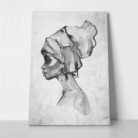Πινακας σε καμβά AFRICAN WOMAN PROFILE - Πορτραιτα και Φιγουρες Sticky 1